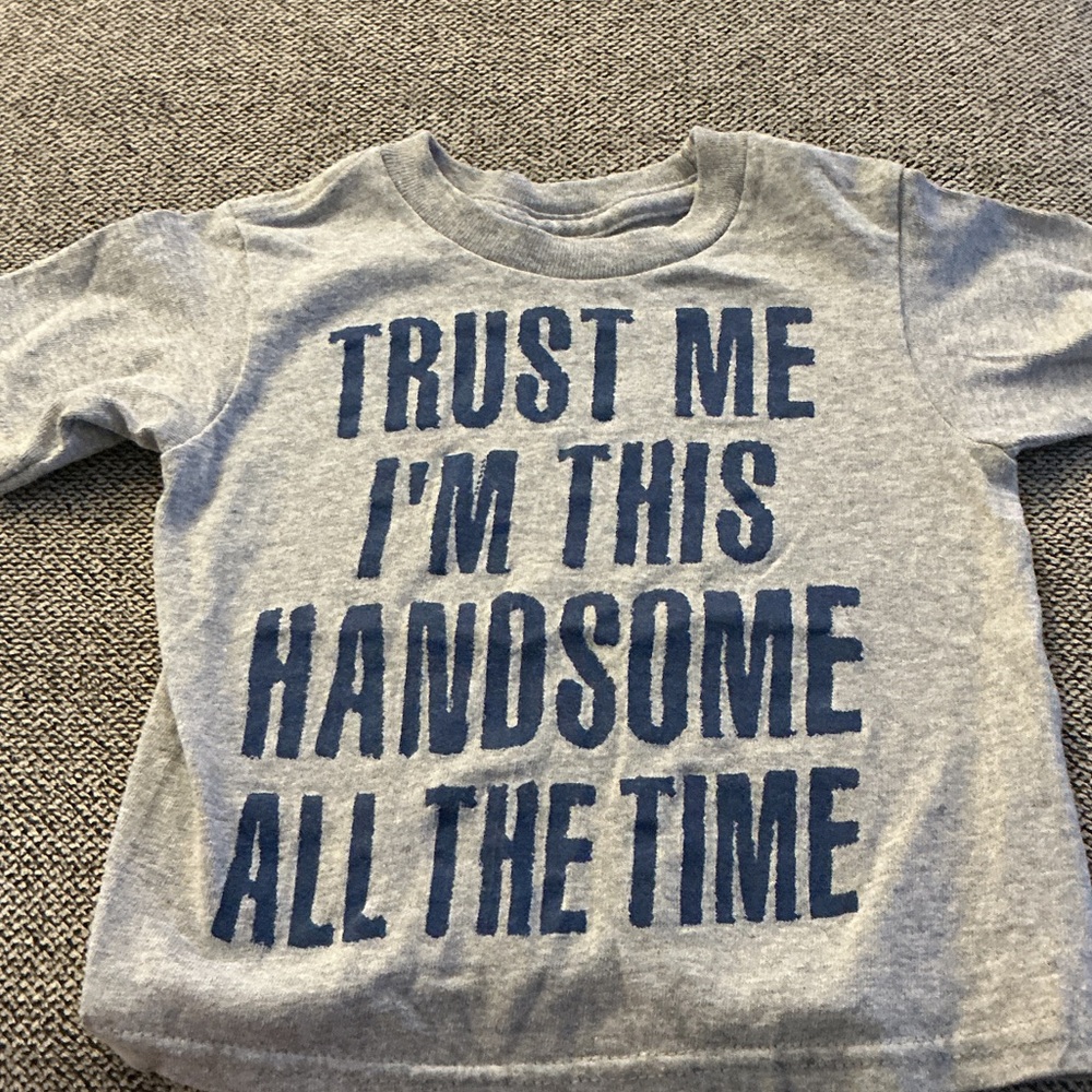 JEM Gray T-Shirt with Bold Blue Text